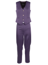 CBK Suits Pixie Satin Vest Deep Lavender