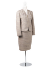 CBK Suits Cartier Zipper Tweed Suit Taupe
