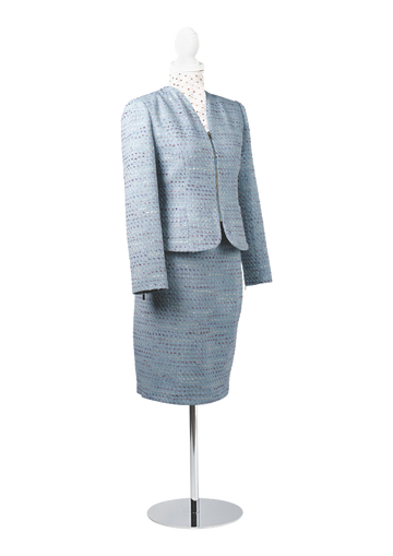 CBK Suits Cartier Zipper Tweed Suit Ocean Blue