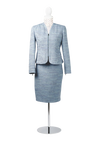 CBK Suits Cartier Zipper Tweed Suit Ocean Blue