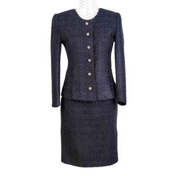 CBK Suits New Tweed Look Blazer - Navy