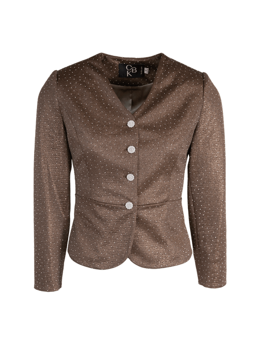 CBK Suits Icy Blazer Light Brown with Rhinestone
