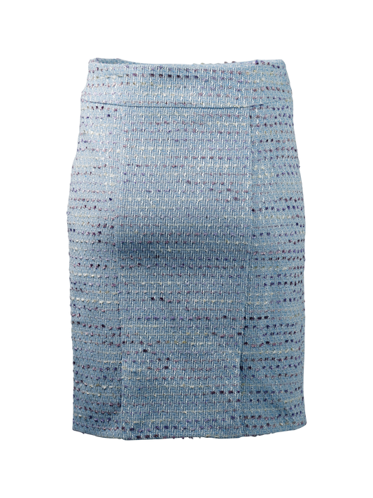CBK Suits Cartier Zipper Tweed Skirt Ocean Blue