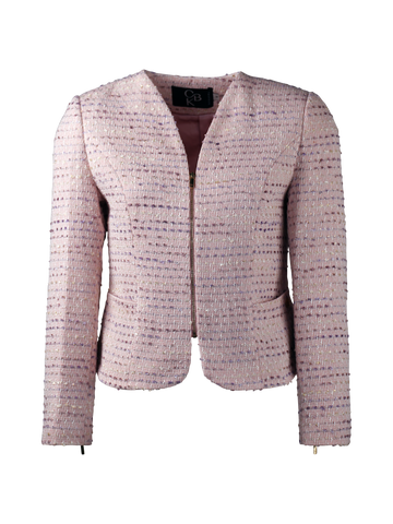 CBK Suits Cartier Zipper Tweed Blazer Cherry Blossom