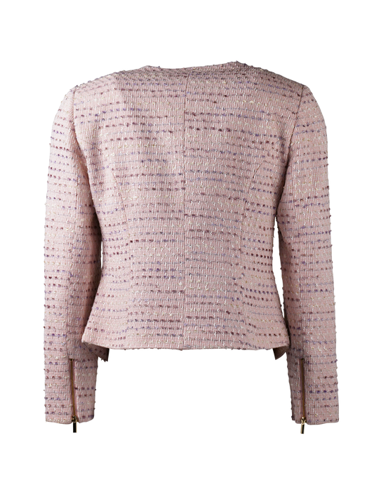 CBK Suits Cartier Zipper Tweed Blazer Cherry Blossom