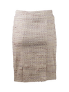 CBK Suits Cartier Zipper Tweed Skirt Taupe