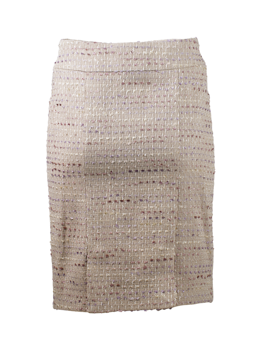 CBK Suits Cartier Zipper Tweed Skirt Taupe