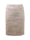 CBK Suits Cartier Zipper Tweed Skirt Taupe
