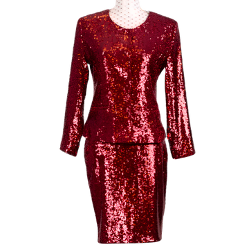 CBK Suits Erva sequin suit bordeaux