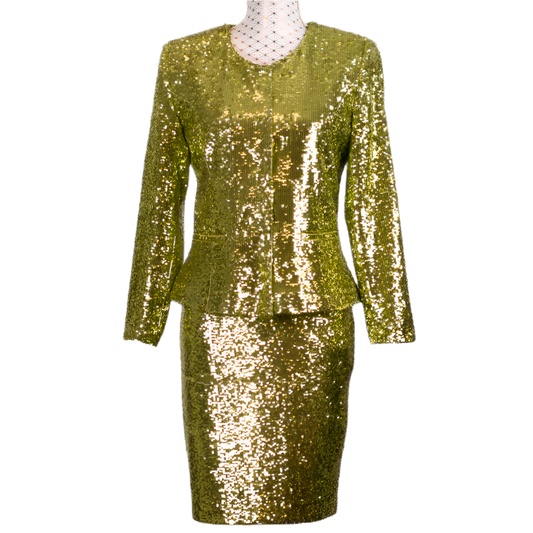 CBK Suits Erva sequin blazer lime