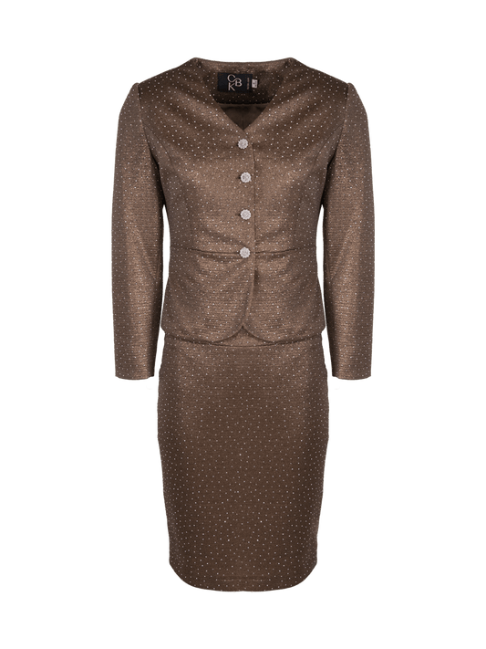 CBK Suits Icy Suit Light Brown with Rhinestone
