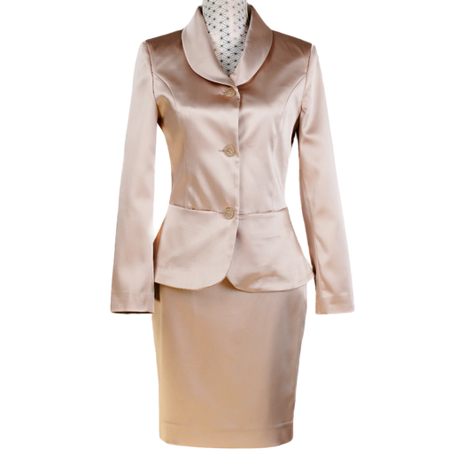 CBK Suits Marco satin skirt dark champagne