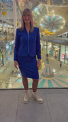 CBK Suits Cartier zipper skirt cobalt blue